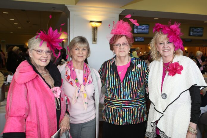 Former Kentucky First Lady Jane Beshear, second from left, with breast cancer survivors and friends honored at a Horses and Hope event.