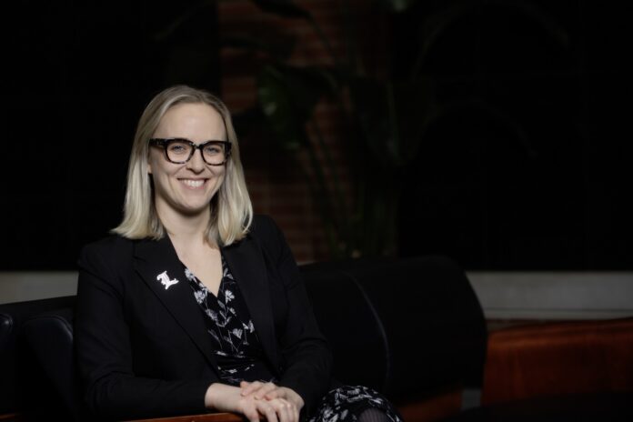 Clara Sears, assistant professor and researcher in UofL’s Christina Lee Brown Envirome Institute, is working to understand how exposure to pollutants before birth and in infancy affects sleep health in adolescence. UofL photo.