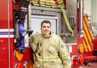 James Cripps, the head of manufacturing at the UofL Brown Cancer, travels across the state to raise awareness of occupational cancer in firefighters.