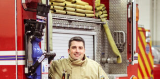 James Cripps, the head of manufacturing at the UofL Brown Cancer, travels across the state to raise awareness of occupational cancer in firefighters.