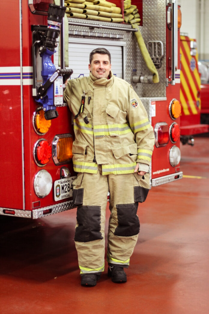 James Cripps, the head of manufacturing at the UofL Brown Cancer, travels across the state to raise awareness of occupational cancer in firefighters.