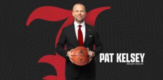 Pat Kelsey, the new men’s basketball head coach at the University of Louisville (image courtesy UofL Athletics)