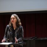 Aleksandra Vrebalov, the 2024 Grawemeyer Award winner in Music Composition, spoke at the School of Music on April 11.