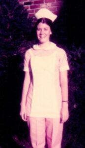 Nursing student Mary DeLetter in 1976