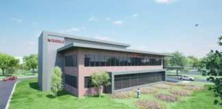 Rendering of planned Brown Cancer Center at UofL Health South Hospital
