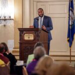 At the 2024 Optimal Aging Conference, Charles Booker, Kentucky state director of faith-based and community initiatives, emphasized the need to listen to those directly impacted by services and policies. UofL photo.