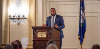 At the 2024 Optimal Aging Conference, Charles Booker, Kentucky state director of faith-based and community initiatives, emphasized the need to listen to those directly impacted by services and policies. UofL photo.