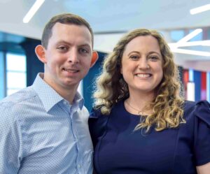 Caitlan Jones, 2024 School of Medicine graduate, with her husband, Christian. UofL photo.