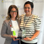 Tamara Iacono, wellness coordinator for UofL’s Get Healthy Now program, and Kristina Doan, associate director of communications and marketing in UofL's Office of Human Resources, at the Worksite Wellness Council of Louisville's Worksite Wellness Award reception May 14.