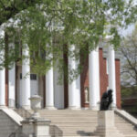 A 1903 cast of “The Thinker” by Auguste Rodin has been a campus landmark at the University of Louisville since 1949. (UofL Photo)