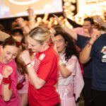 Students laughing and dancing.