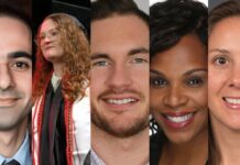 A collage of five University of Louisville alumni