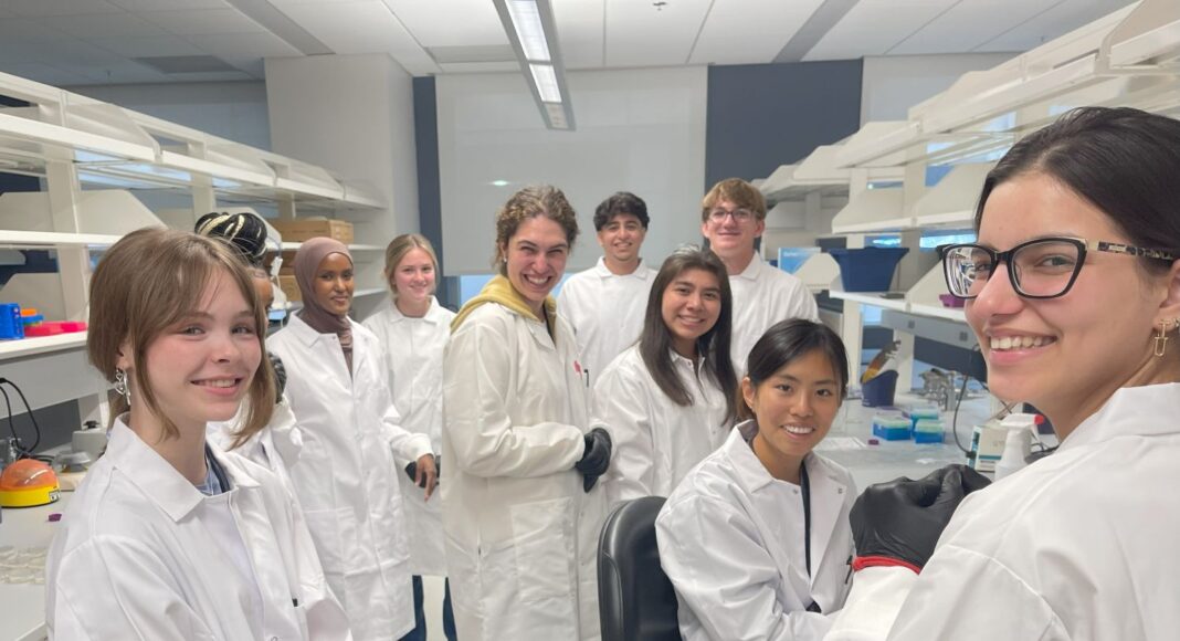 High school students in the lab at the BCC summer research program