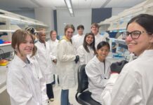 High school students in the lab at the BCC summer research program