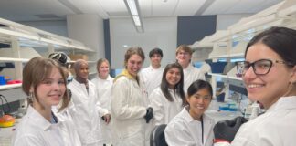 High school students in the lab at the BCC summer research program