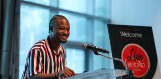 Former football player speaks at UofL hospital event