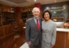 Senator Mitch McConnell and Secretary Elaine L. Chao in the study of the McConnell Chao Archives.