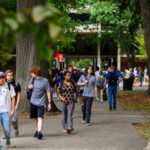 Students walking on Belknap Campus