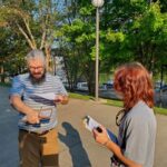Elevator students Corey Fowler and Lydia Stuart working on a project with the Greenprint initiative.