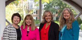 Four social workers at a training at Boston University