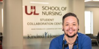 UofL online nursing students advance education while serving Ky. communities Kasen Meek is enrolled in the accelerated LPN to BSN nursing program at UofL.