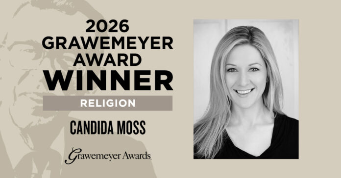 GAReligion.Horizontal Feed Post Announcement of Candida Moss as winner of the 2026 Grawemeyer Award in Religion.