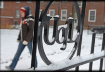 Architectural detail of wrought iron fence