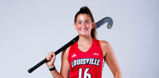 From the field to her future, one UofL grad is ready to score Field hockey athlete in uniform