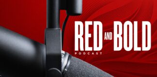 UofL President Gerry Bradley launches ‘Red & Bold’ podcast Microphone with text Red and Bold