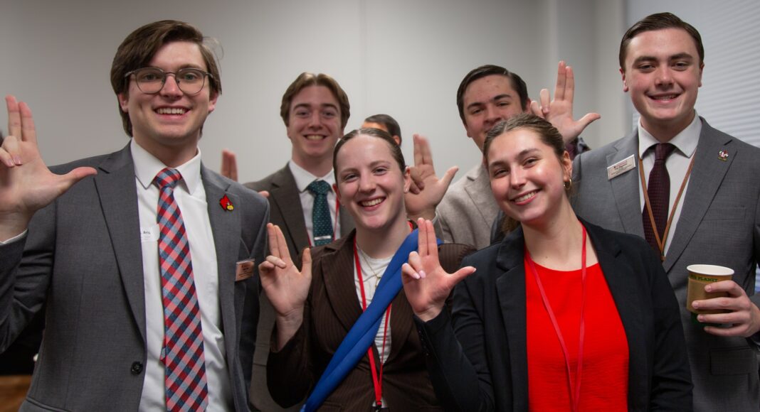 UofL legislative interns, leaders participate in Cardinals at the Capitol UofL legislative interns take part in Cardinals at the Capitol on Feb. 26.