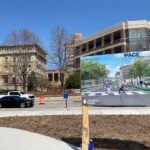 Construction begins for Chestnut Street transformation at UofL Health Sciences Center Conceptual rendering with street and buildings behind it