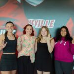 UofL athletic tutors Abby Breeze, Kayla Martinez, Sam Mazzaro and Leena Adapa.