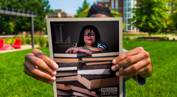 A priceless collection of stories A student holds a copy of UofL Magazine