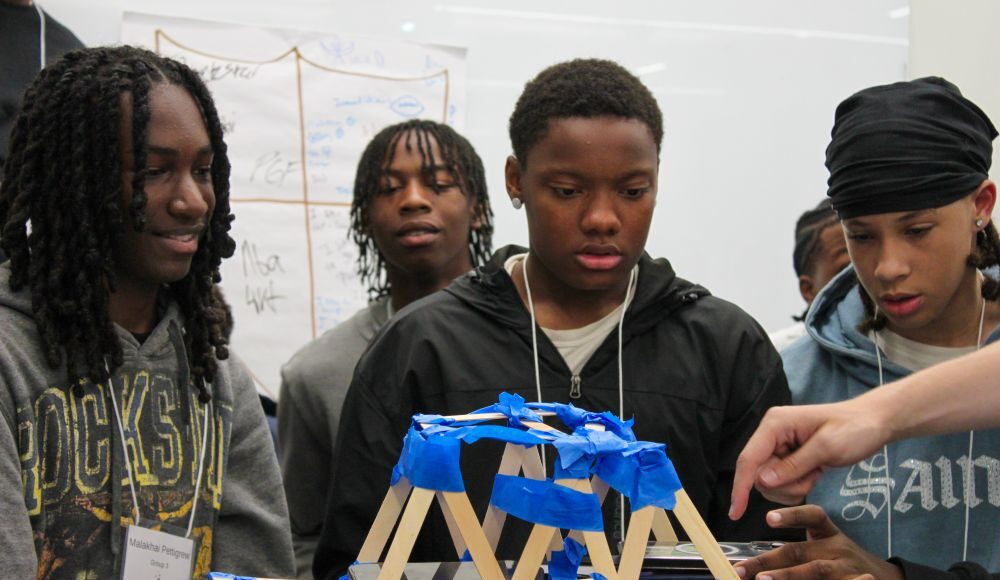 Cardinals Rising program helps future Cards take flight Cardinals Rising students Jeffery Durham, Aaron Bradford Jr, Malakhai Pettigrew and Jamaal Haskins participate in a building project as part of the Cardinals Rising summer camp 2026.