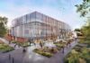Rendering of modern research building