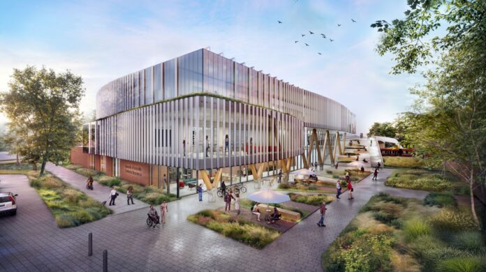 Center for Bioscience Concept MED Rendering of modern research building