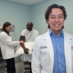 Young man in medical clinic