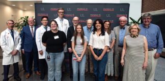 Gibbs Foundation commits $4.5M to establish UofL endowment for lung research A group of people together at the CII building.